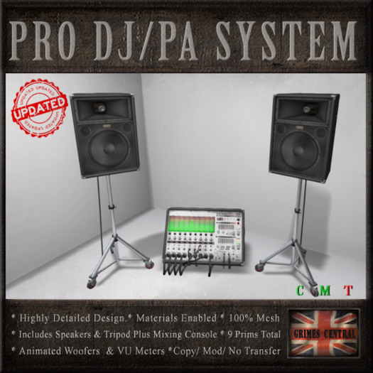 Second Life Marketplace Live DJ Speakers / PA Speaker System